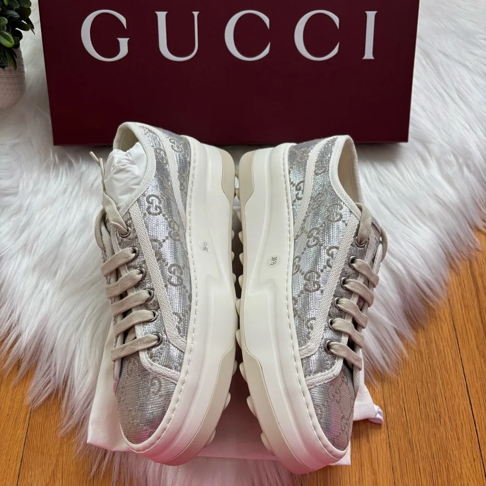 Gucci Tennis Treck Metallic Sneakers - Picture 3 of 7